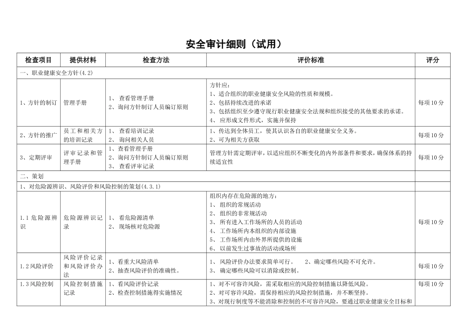 职业健康安全管理体系审计细则_第1页
