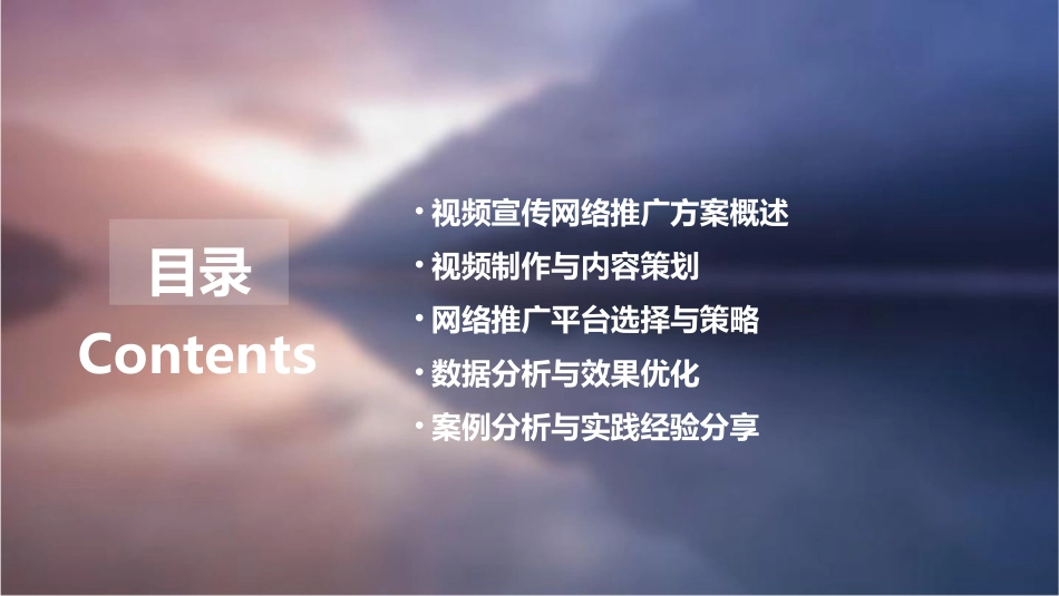 视频宣传网络推广方案剖析课件_第2页