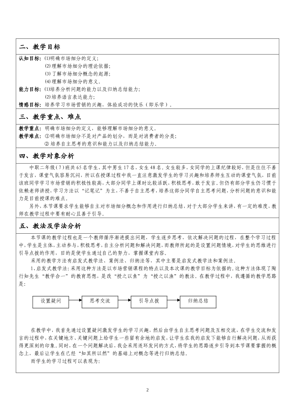 《市场营销之-市场细分》教学设计_第2页