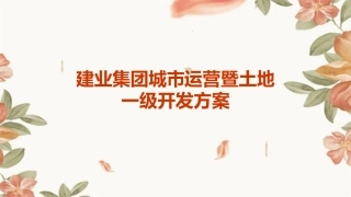 建业集团城市运营暨土地一级开发方案课件