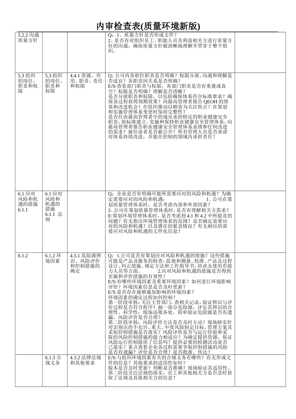 2018年新版三体系内审检查表_第3页