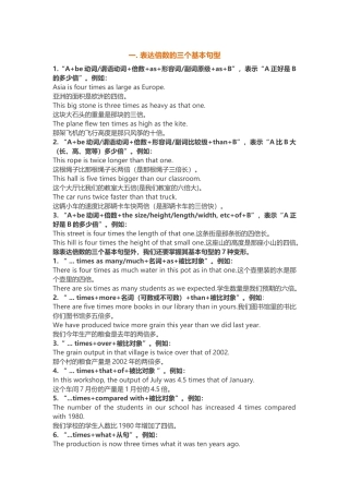 英语倍数表达法基本句型