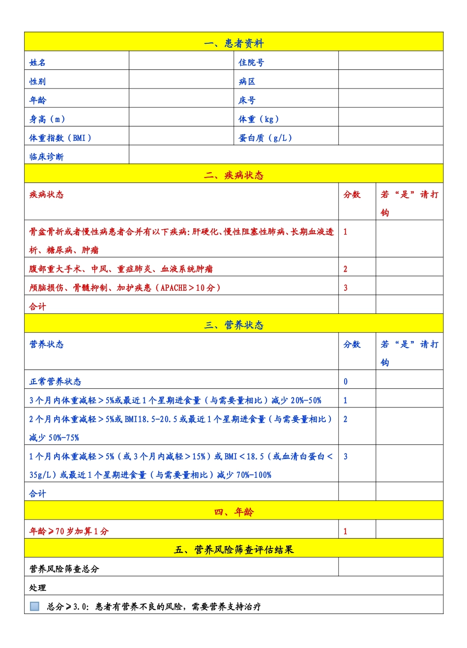 营养风险评估表_第2页