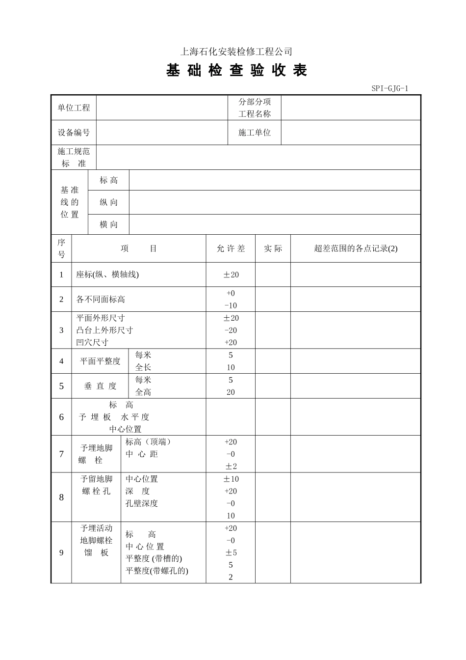 8.钢结构安装专业表格_第2页