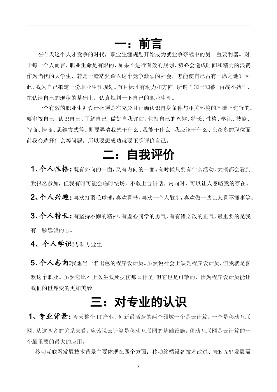 职业生涯规划书_第3页