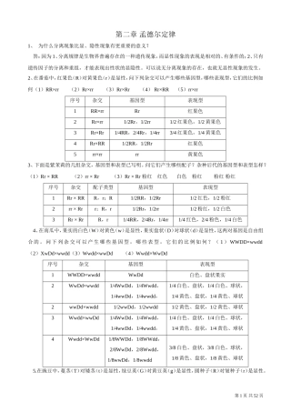 遗传学课后习题及答案-刘祖洞