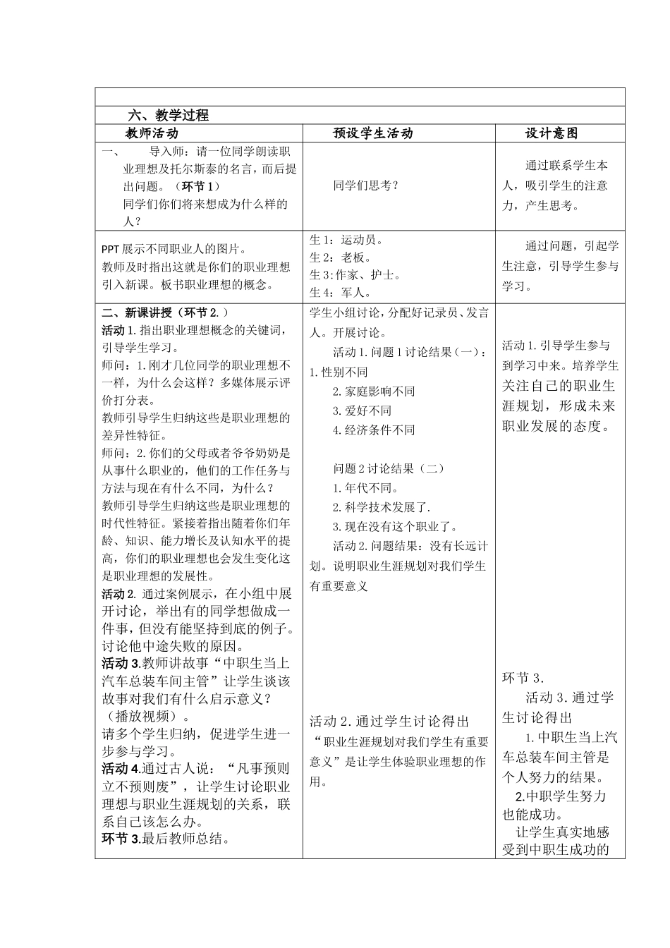 职业理想教学设计_第2页