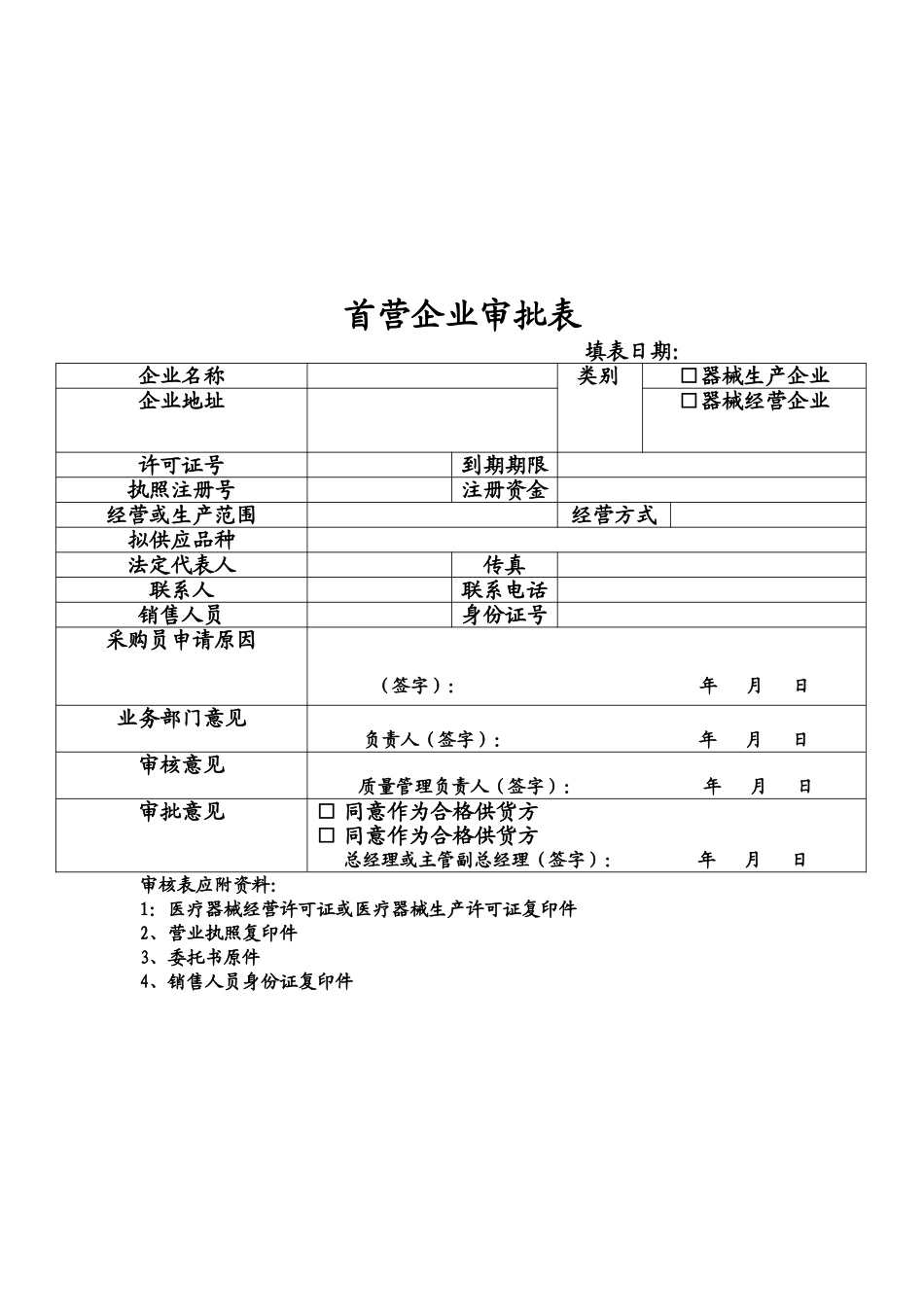 医疗器械经营企业管理记录表格完整精校版(2018年验收)_第1页