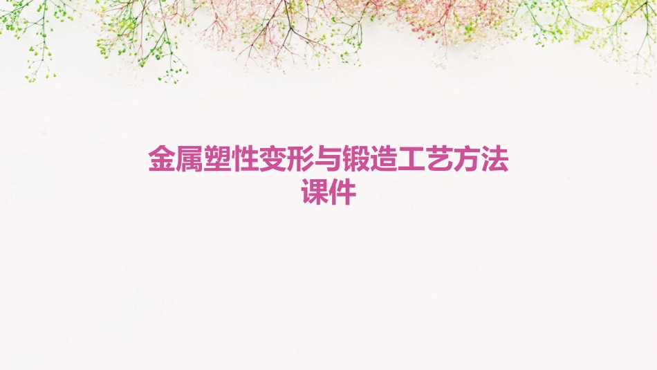 金属塑性变形与锻造工艺方法课件_第1页