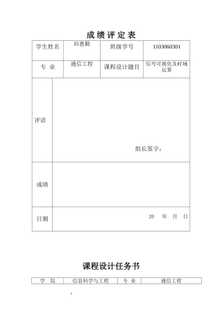 信号可视化及时域运算课程设计(常用连续信号及信号的时移、反褶、尺度变换)(1)