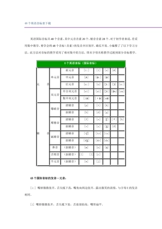 48个英语音标表下载