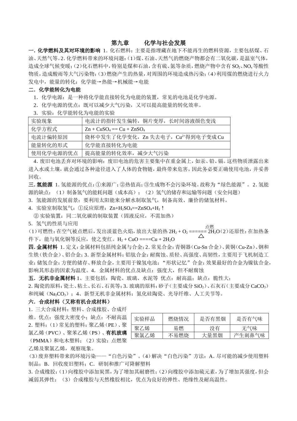 沪教版初三化学第八章第九章_第2页