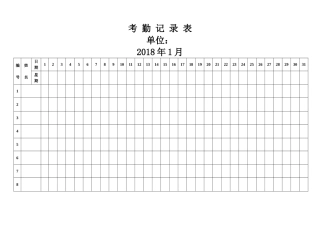 2018年考勤表