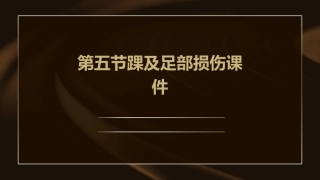 第五节踝及足部损伤课件