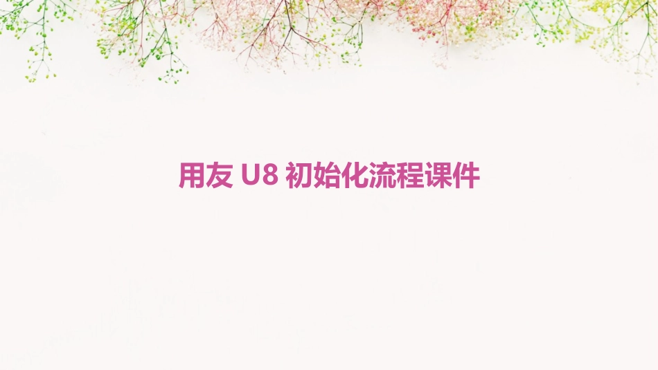 用友U8初始化流程课件_第1页