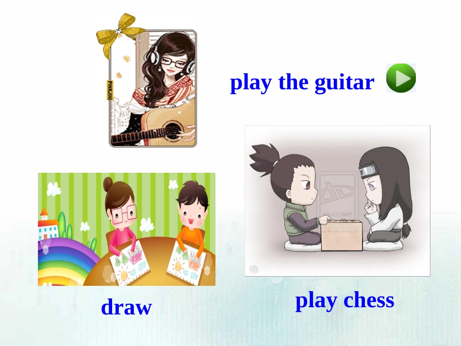 新人教版七年级英语下册unit1_Can_you_play__the__guitar_Section_A-1课件_第3页