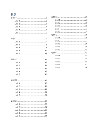【免费】高中英语(新课标-人教版)必修一至选修八词汇表