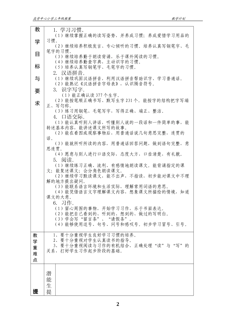 三上教学计划_第2页