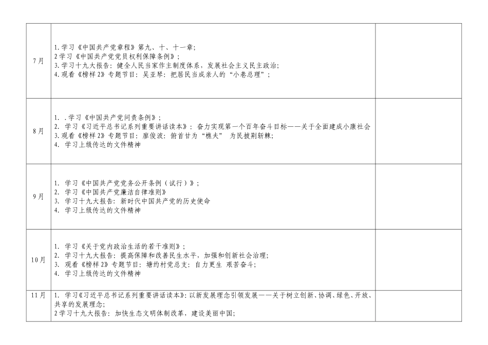 2018年度村两学一做学习计划表_第2页