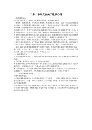 宁乡二中刘文友关于微课的心得