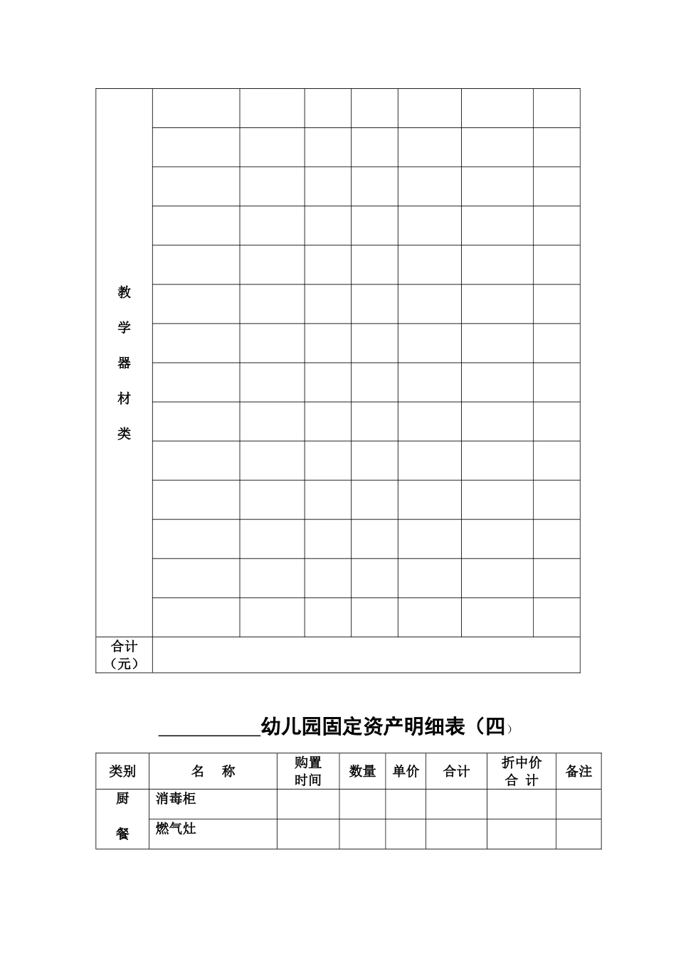 幼儿园固定资产明细表_第3页