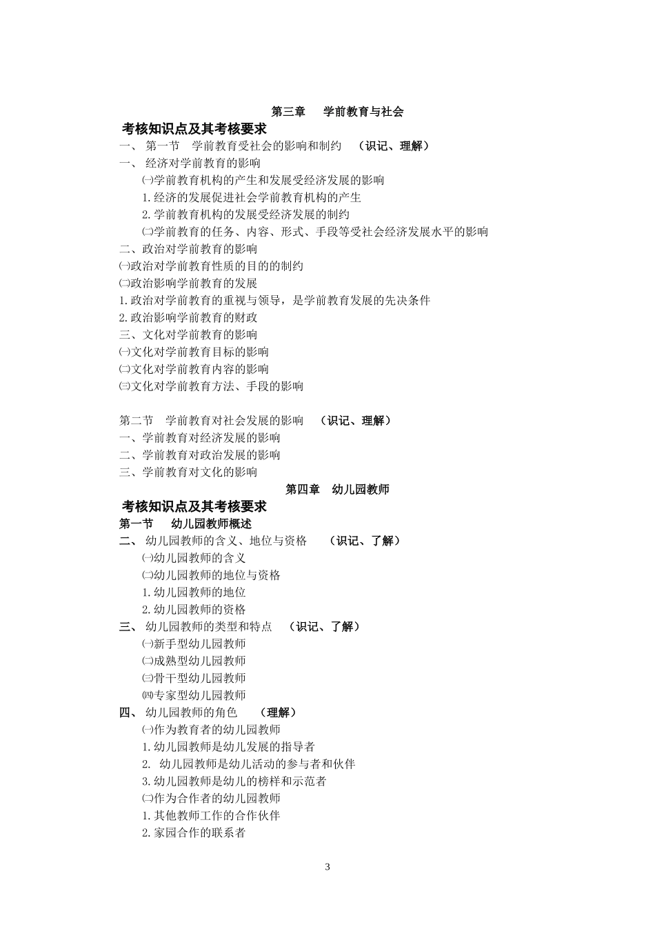 2014韩山师范学院专插本《学前教育学》考试大纲_第3页
