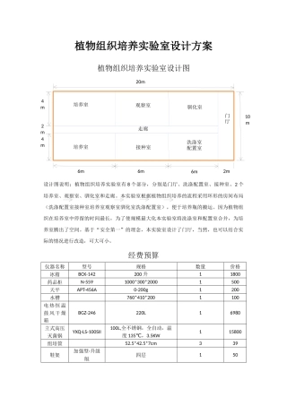 植物组织培养实验室设计方案