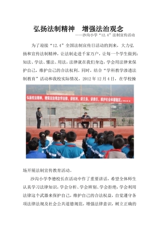 小学法制宣传活动简报