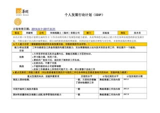 学员三年IDP个人发展计划模板