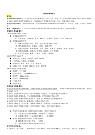 药剂学考试重点!!!