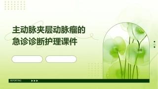 主动脉夹层动脉瘤的急诊诊断护理课件