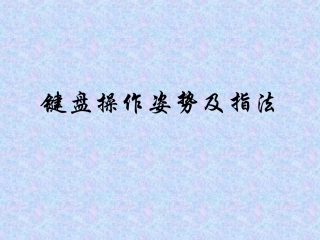 键盘操作姿势及指法