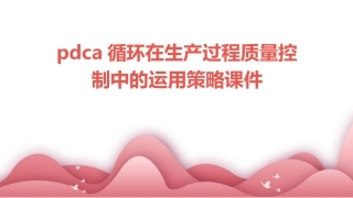 PDCA循环在生产过程质量控制中的运用策略课件