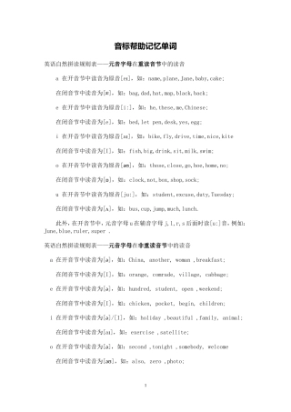英语音标拼读规则表(超全)
