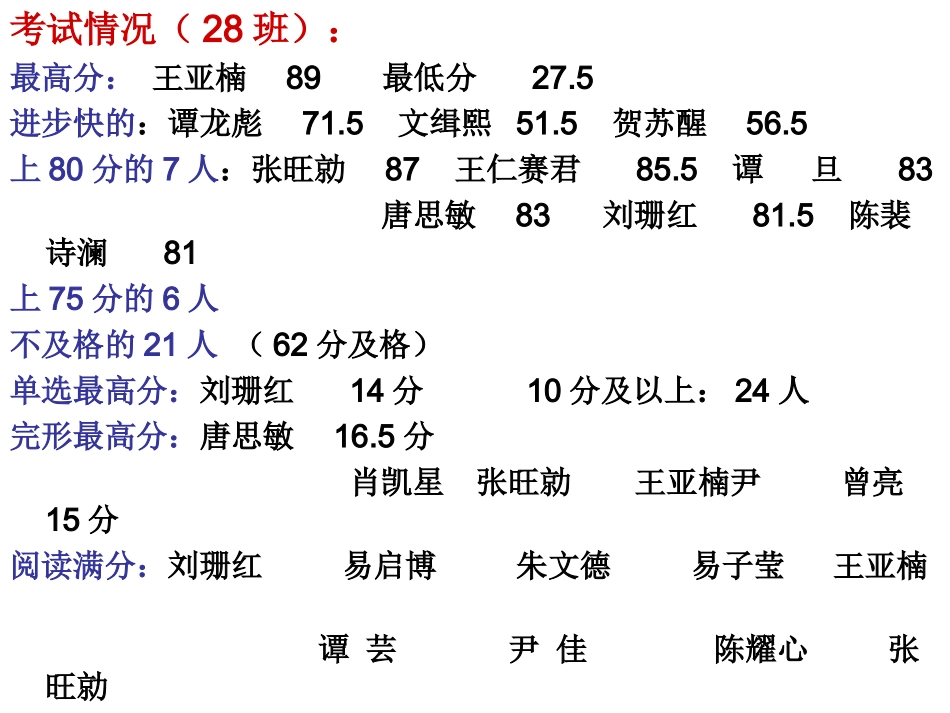 晚自习考试试题讲评（1014）_第2页