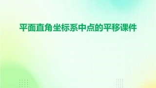 平面直角坐标系中点的平移课件