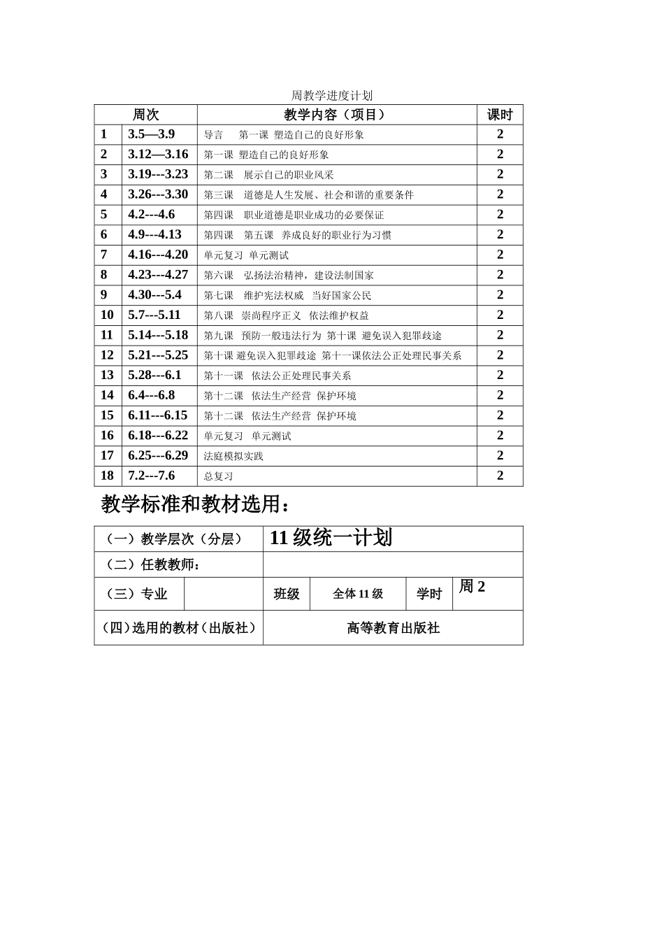 职业道德与法律教案(原件)_第1页