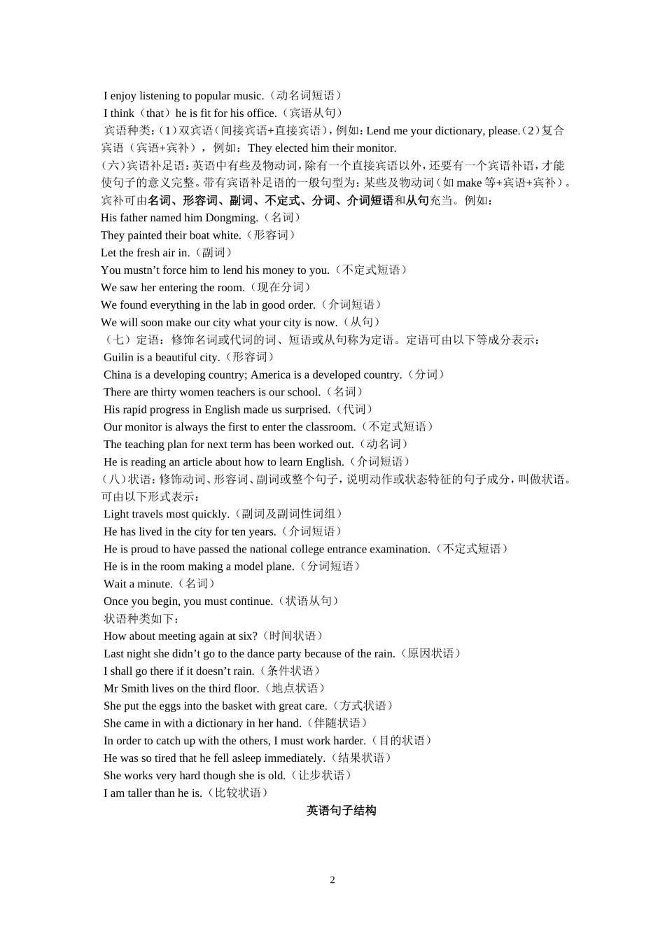 英语划分句子成分知识点总结_第2页