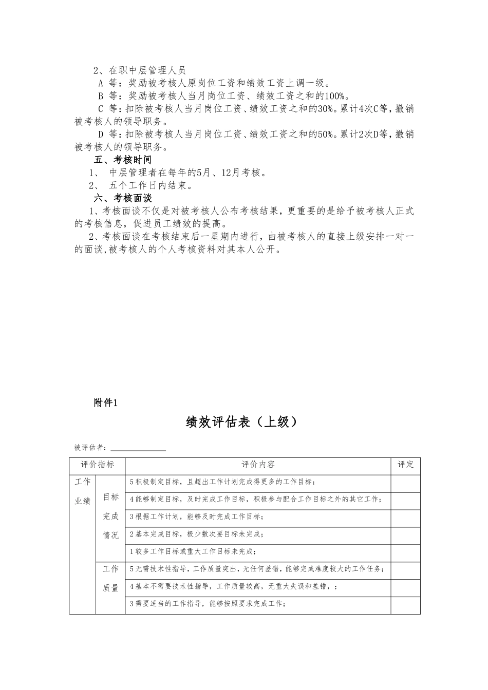 主管级以上管理人员绩效考核制度_第2页