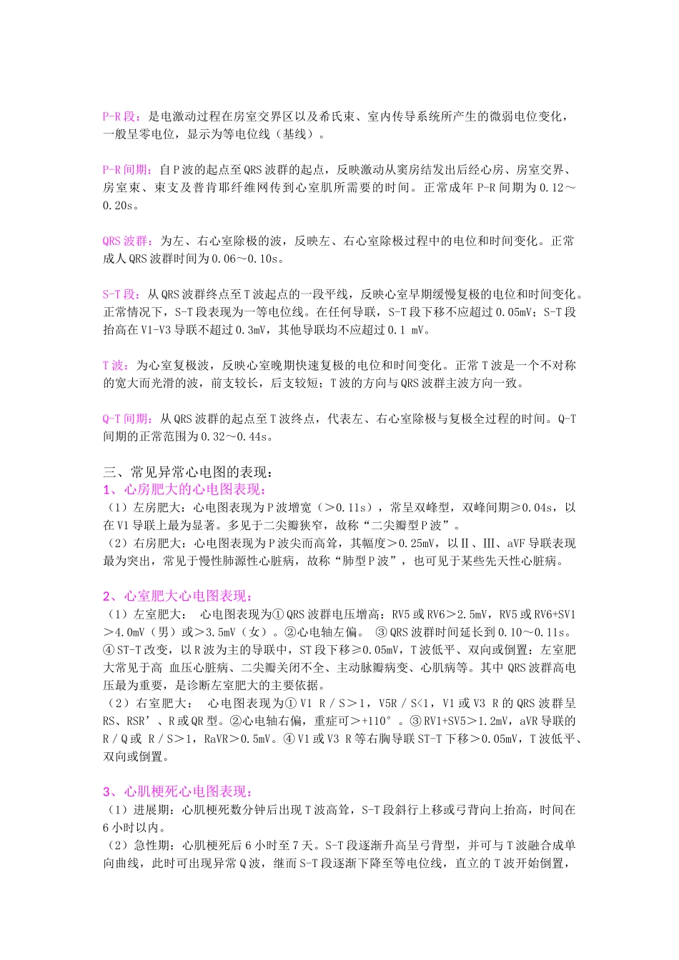 心电图基本知识及常见异常心电图表现_第2页