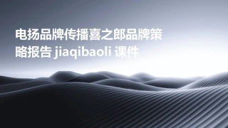 电扬品牌传播喜之郎品牌策略报告jiaqibaoli课件