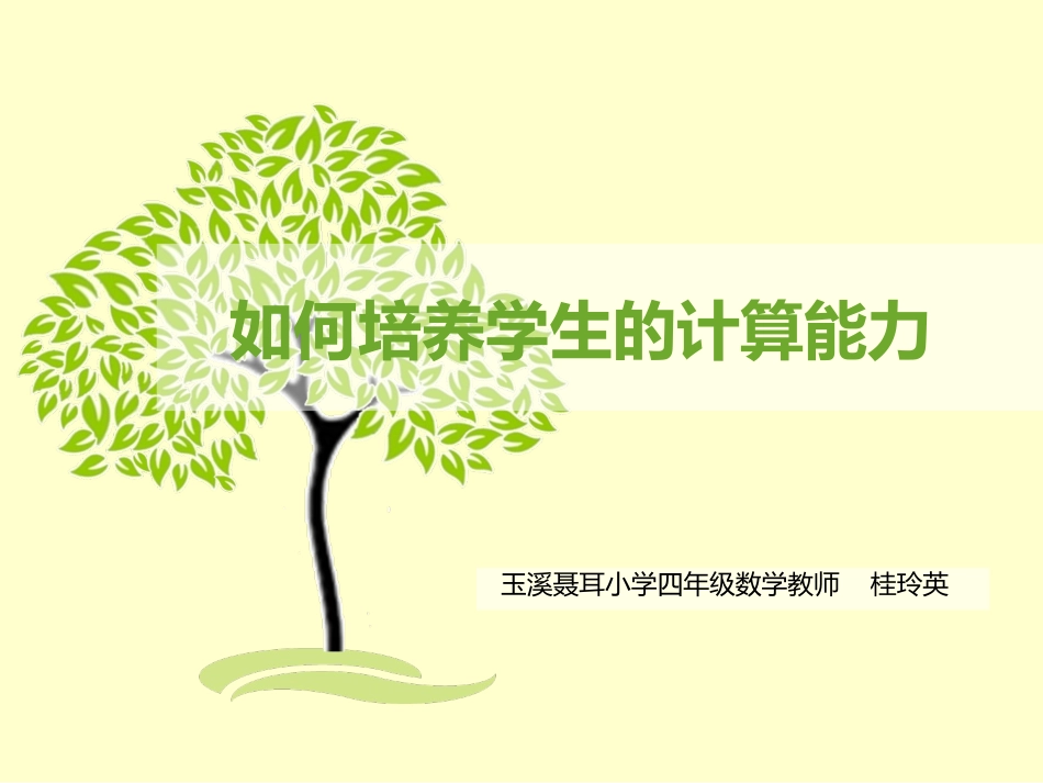 《如何培养学生的计算能力》专题讲座_第1页