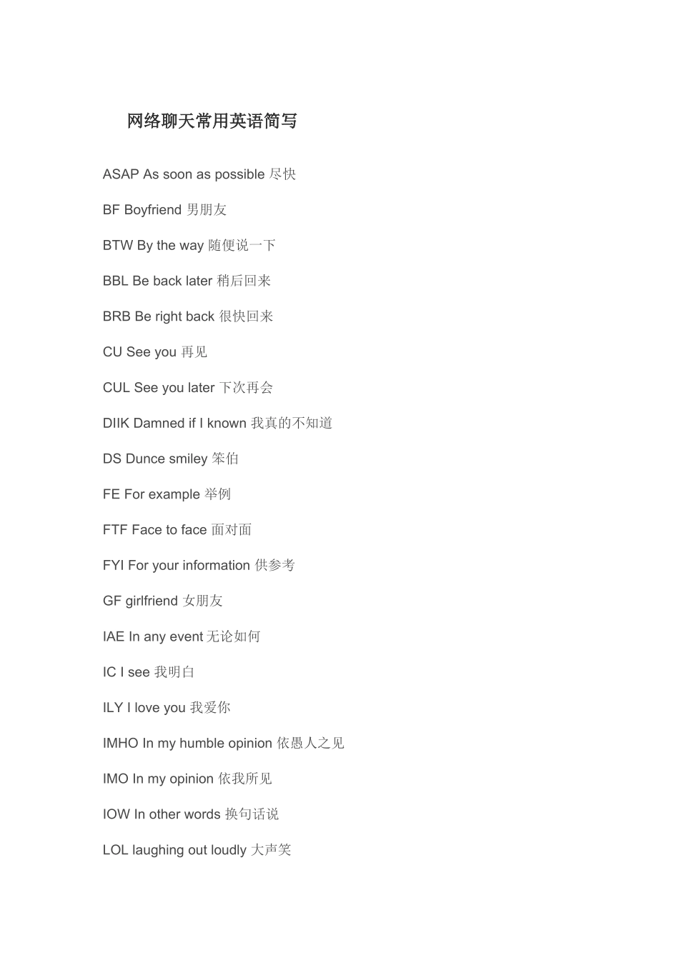 网络聊天常用英语简写_第1页