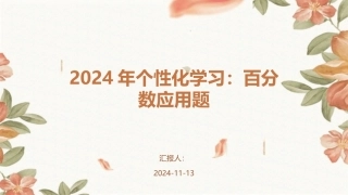 2024年个性化学习：百分数应用题