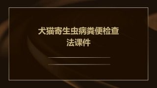 犬猫寄生虫病粪便检查法课件