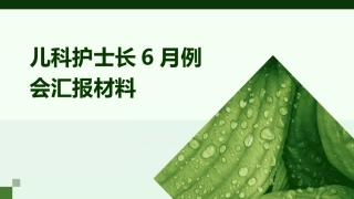 儿科护士长6月例会汇报材料