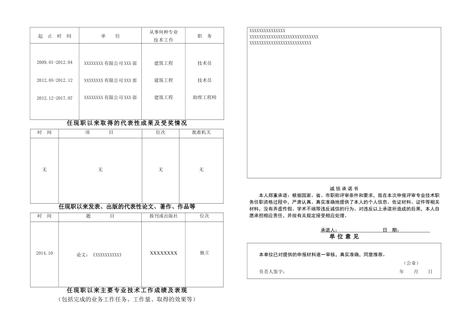2017版山东省专业技术职称评审表_第2页