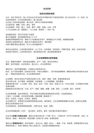 终端与业务中级-专业实务