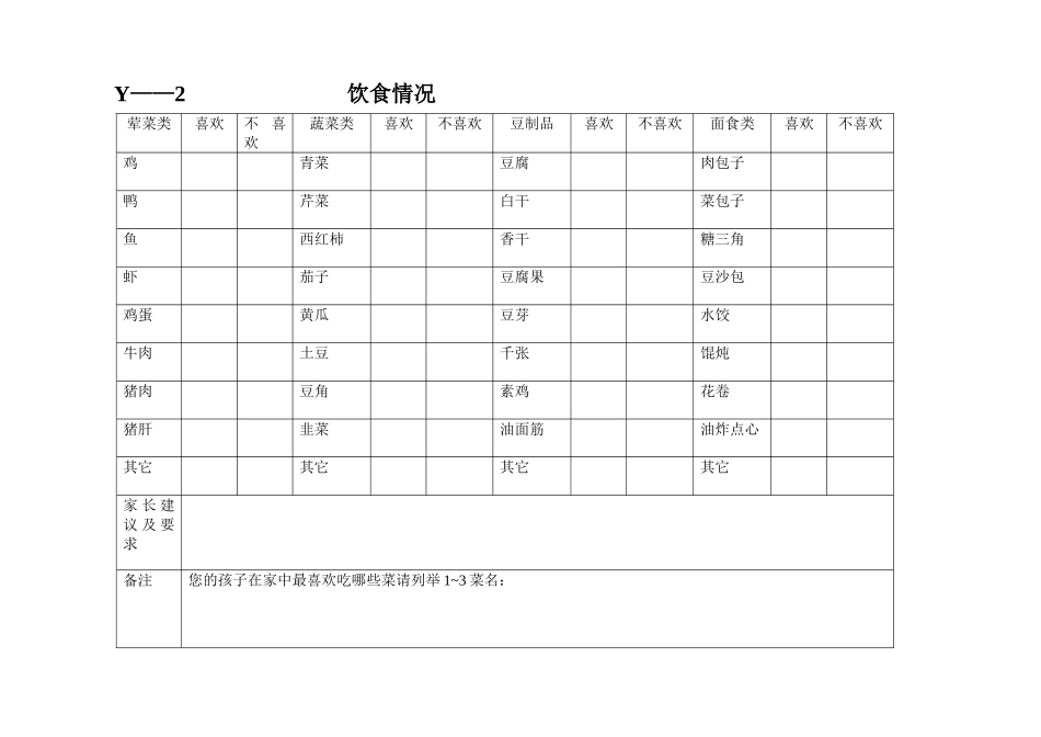 幼儿园实用常用表格_第2页