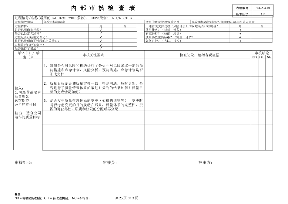IATF16949内部审核检查表_第3页